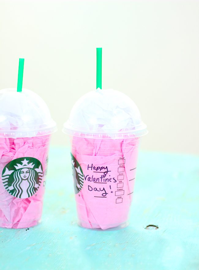 Starbucks lover on your gift list this Valentine's Day? Upcycle or buy a clean cup and make your own DIY Starbucks Gift Card Holder for the cutest presentation!