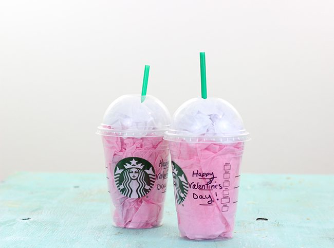 Starbucks lover on your gift list this Valentine's Day? Upcycle or buy a clean cup and make your own DIY Starbucks Gift Card Holder for the cutest presentation!