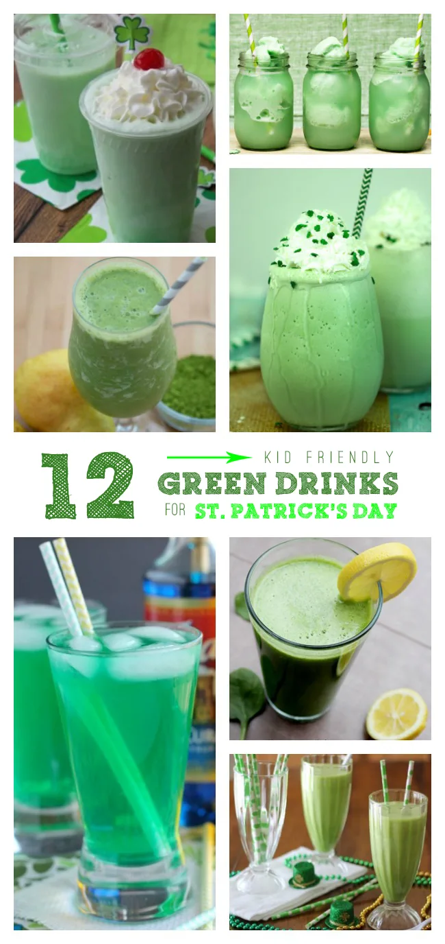 Celebrate St. Patrick's Day with these delish kid friendly green drinks! 