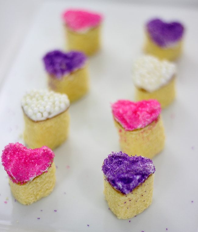 Mini Cake Hearts! Yes. These are way easier than you think. It comes together with a cookie cutter and store bought pound cake. Just my style.