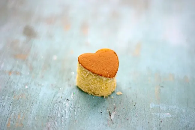 Mini Cake Hearts! Yes. These are way easier than you think. It comes together with a cookie cutter and store bought pound cake. Just my style.