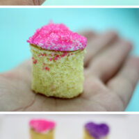 Mini Cake Hearts! Yes. These are way easier than you think. It comes together with a cookie cutter and store bought pound cake. Just my style.