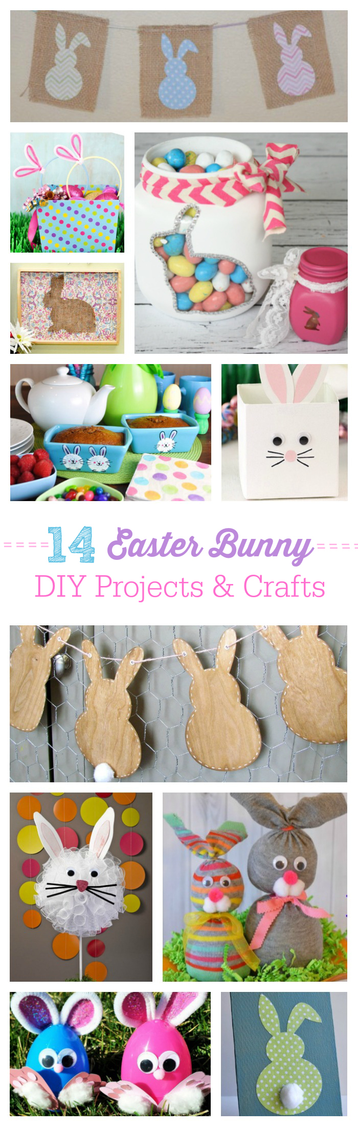 Super cute craft and diy project ideas for Easter. Who doesn't adore the Easter Bunny? 
