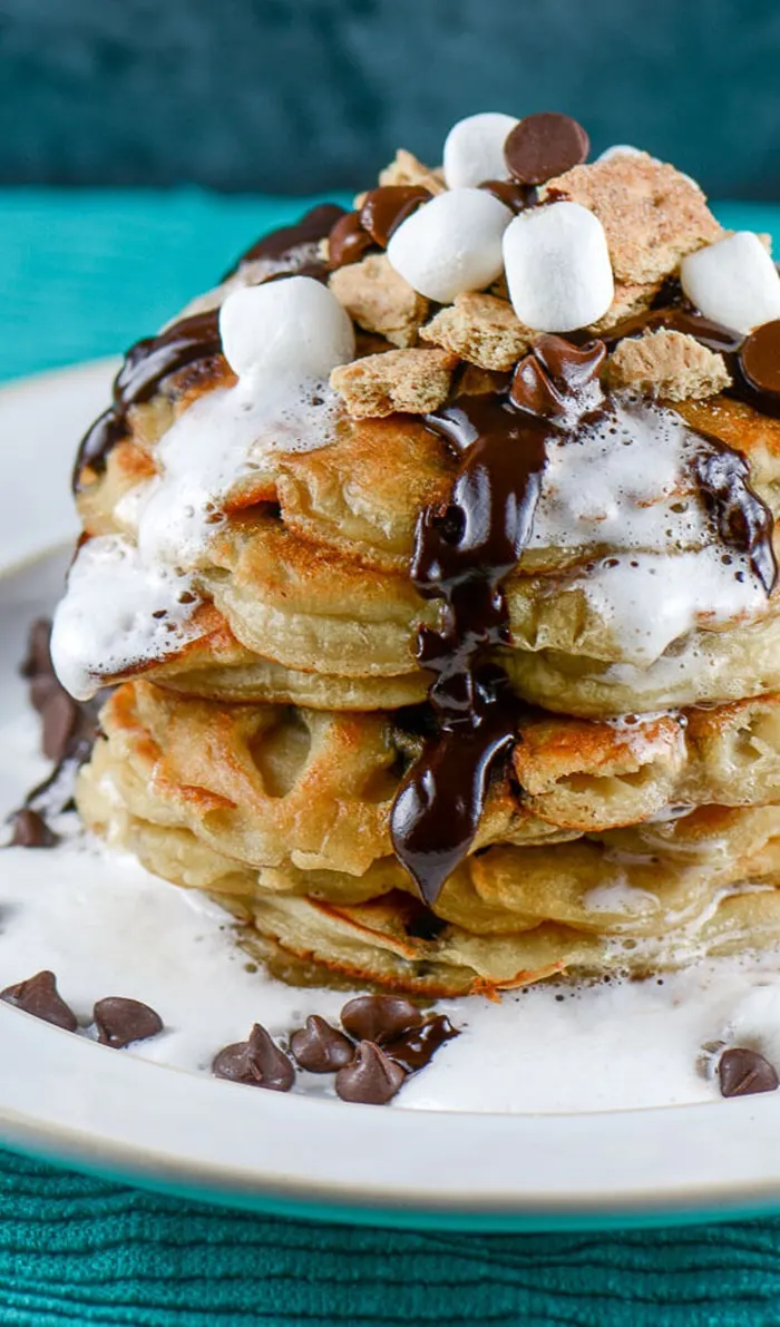 SMores-Chocolate-Chip-Pancakes-flavormosaic