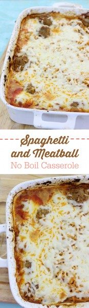 No Boil Spaghetti and Meatball Casserole | Cutefetti
