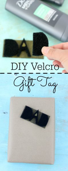 Care it forward for Father's Day with this super cool DIY Velcro Gift Tag that reads "DAD" + get more perfect give ideas for him.