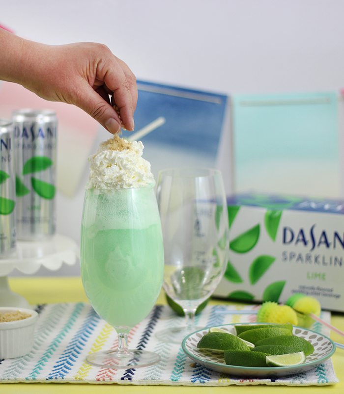 Lime Sherbet Float, perfect for a quick and refreshing treat for summer. 