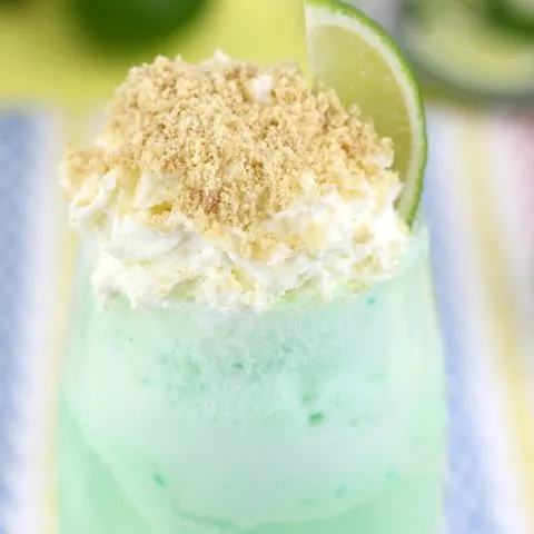 Lime Sherbet Float, perfect for a quick and refreshing treat for summer.