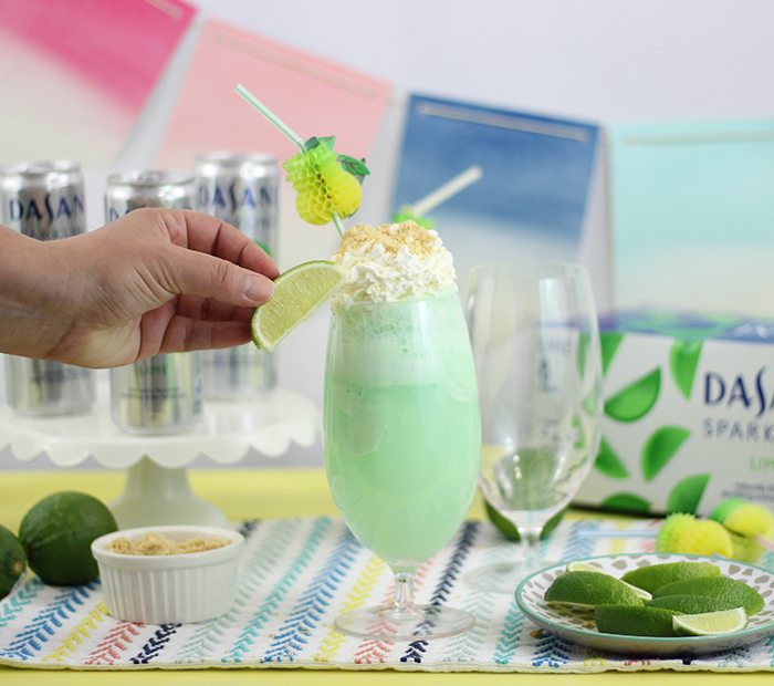 Lime Sherbet Float, perfect for a quick and refreshing treat for summer. 