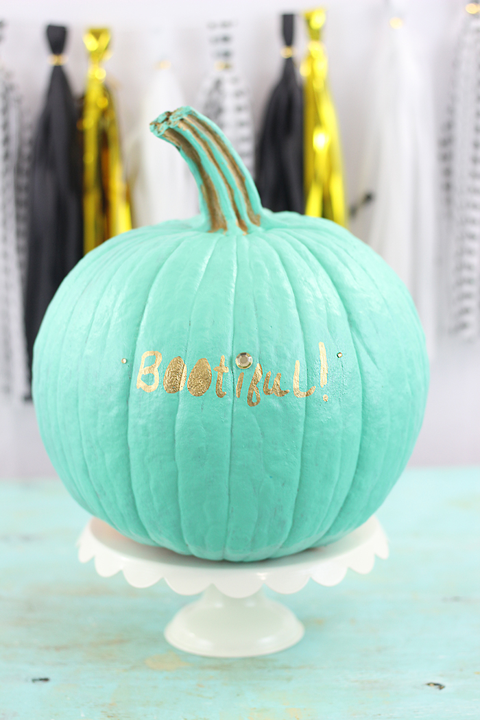 Bootiful Pumpkin DIY to make someone smile. Easy way to spread love this Halloween.