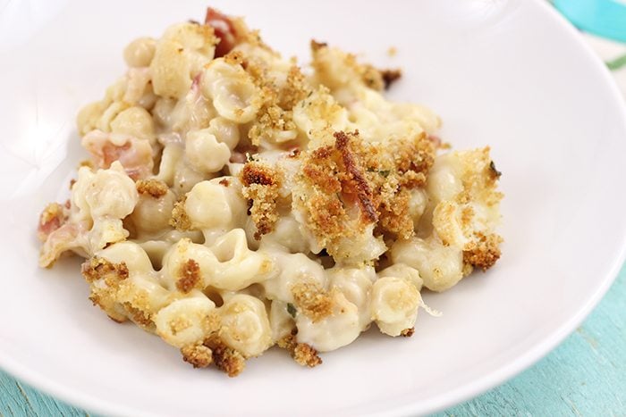White Baked Mac & Cheese made super easy with organic shortcuts.