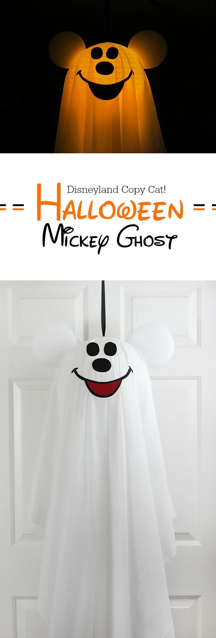 DIY Mickey Halloween Ghost. Copy Cat from Disneyland.