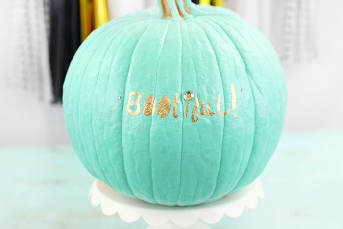 Bootiful Pumpkin DIY to make someone smile. Easy way to spread love this Halloween.