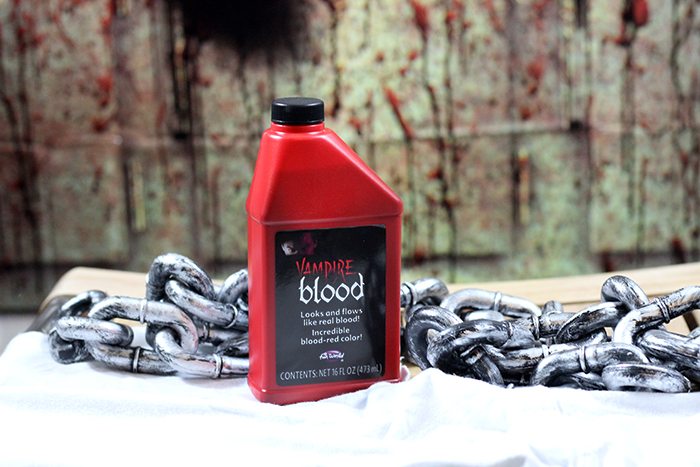 Bloody Halloween Garage with our creepy finds. From bloody props to awesome creepy backdrops.