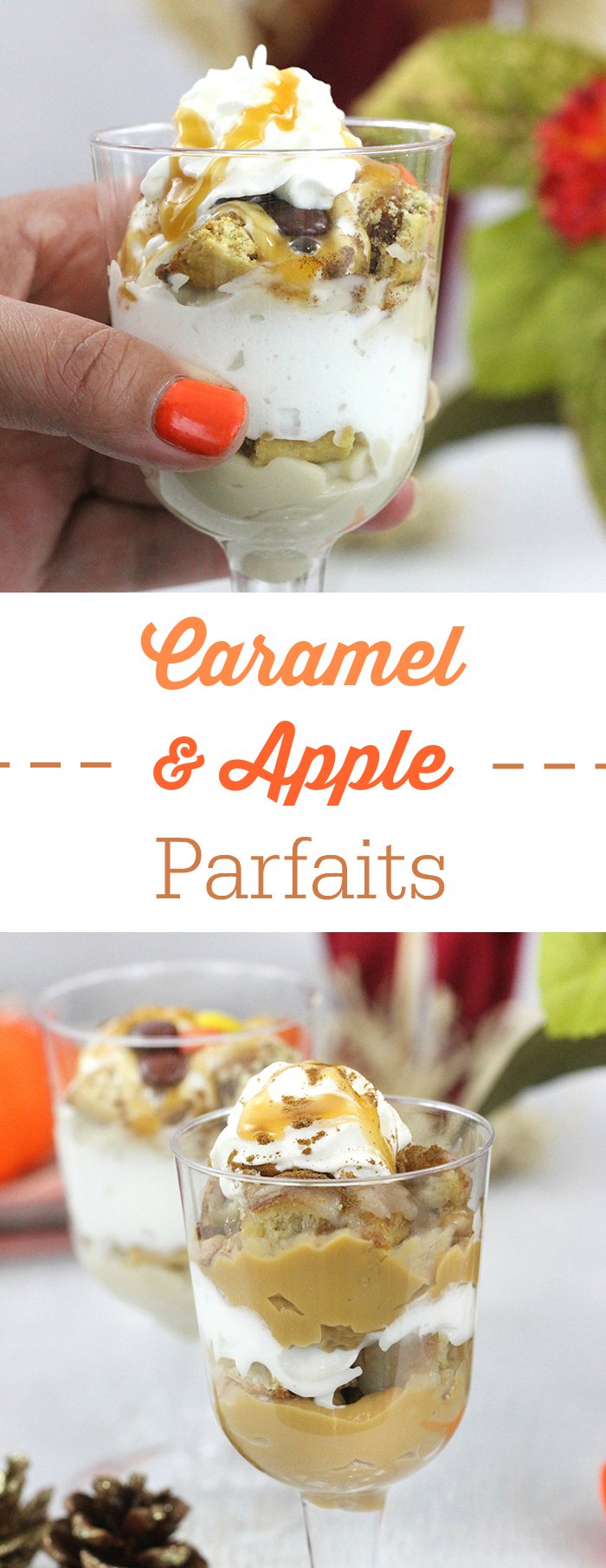 Caramel Apple Parfaits that make for the perfect Harvest Desserts. Simple budget friendly ingredients.