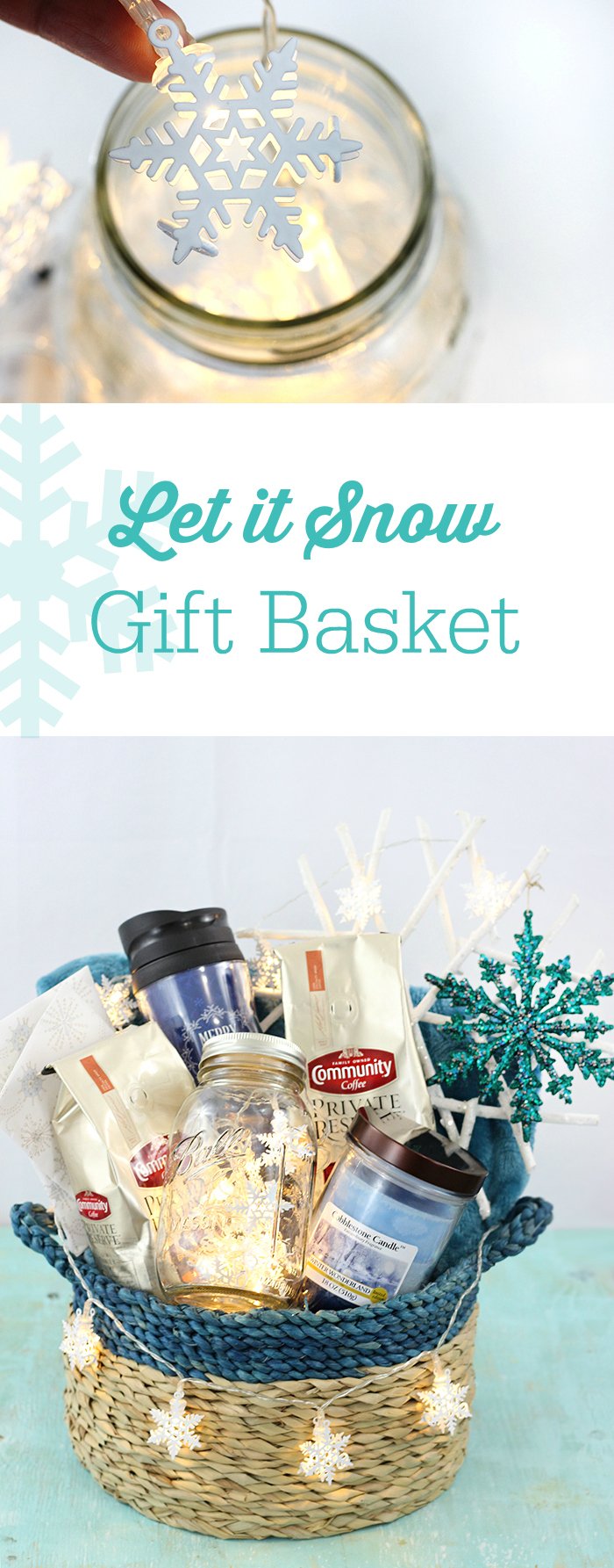 Let it snow gift basket ideas that are perfect for the holidays.