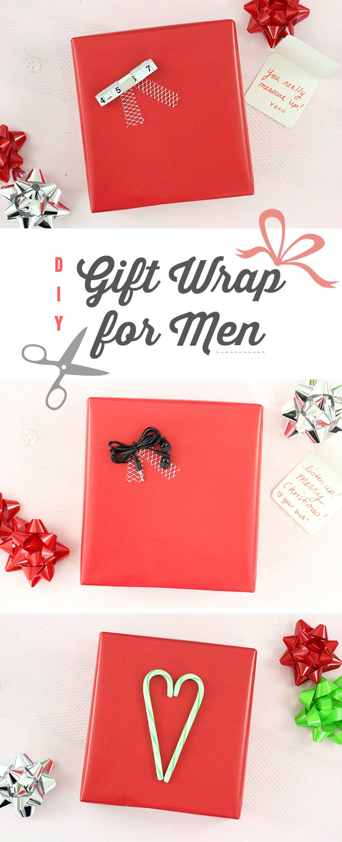 Gift Wrap for Men. Super cute and simple ideas that the men in your life will love.