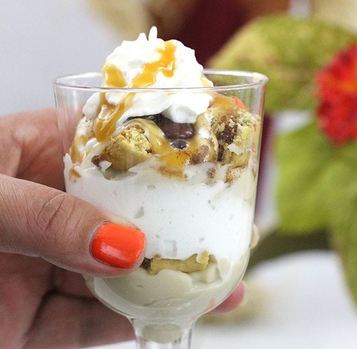 Caramel Apple Parfaits that make for the perfect Harvest Desserts. Simple budget friendly ingredients.