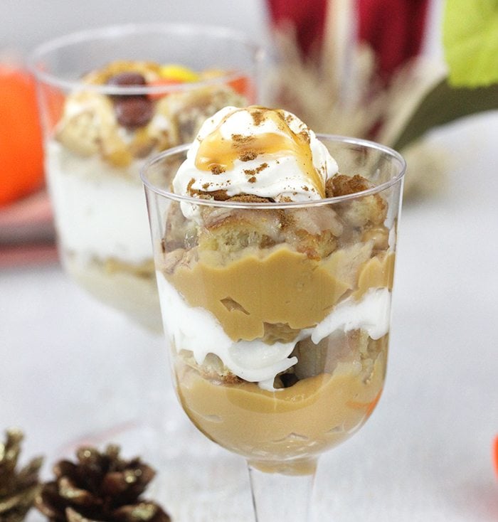 Caramel Apple Parfaits that make for the perfect Harvest Desserts. Simple budget friendly ingredients.