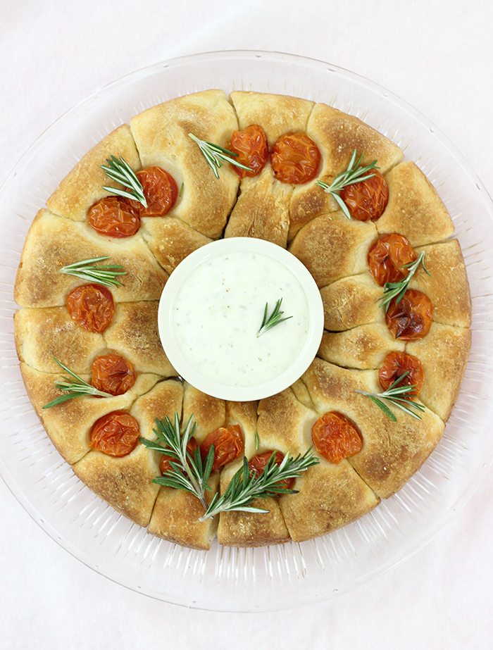 Ranch Dip Bread Wreath that's perfect for sharing this holiday season. So easy to make and delish to enjoy.