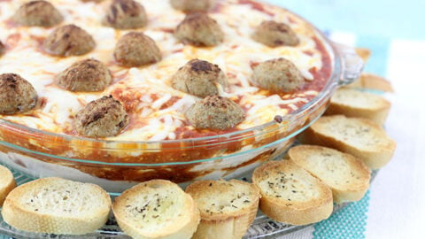 Perfectly Cheesy Layered Meatball Dip