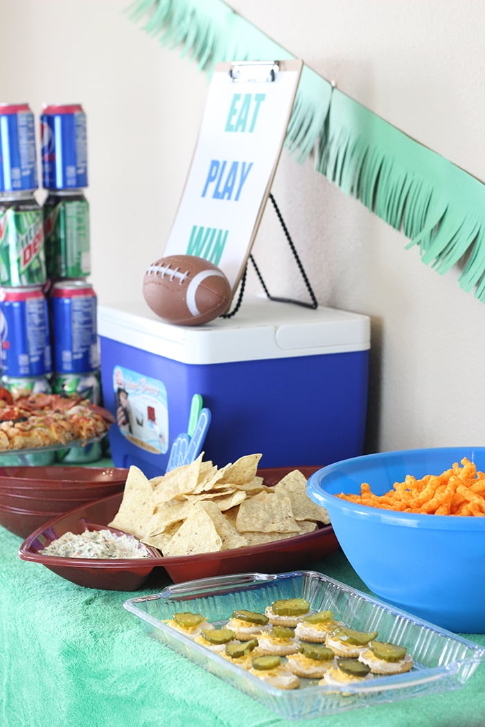 Eat Play Win. Click the image to get budget friendly football party ideas.