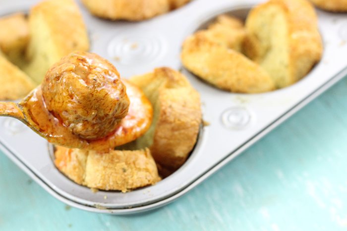 Click the image now to get this Buffalo Blue Cheese Meatball Cups Made in the Slow Cooker now.