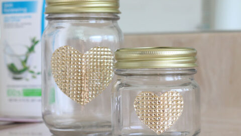 Gold Heart Jar DIY Makeup Organizers