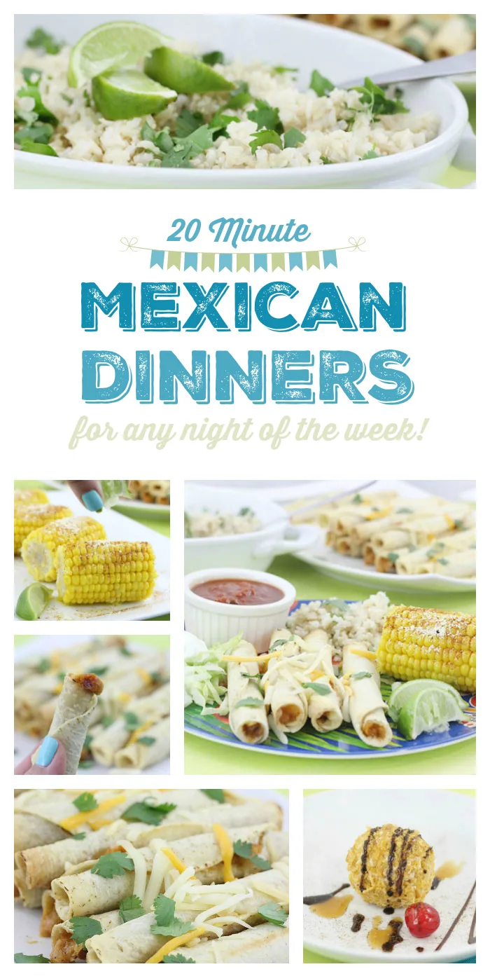 Mexican Dinners any night of the week in just 20 minutes. This post shows you how. Find out what to keep stocked up on to make dinner delicious and easy.