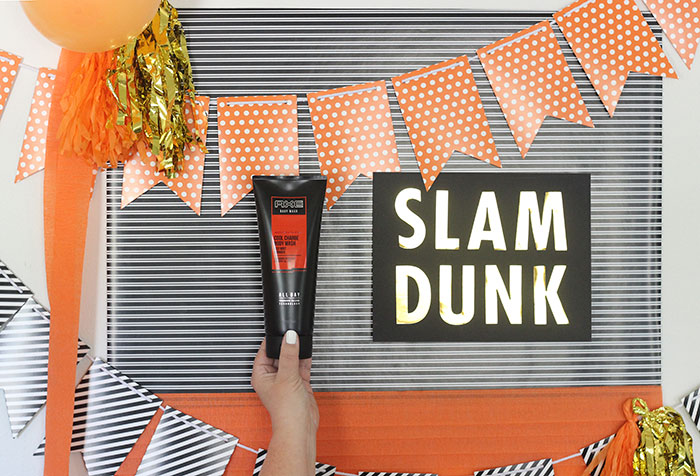 Basketball Party Sign you can make yourself. Slam Dunk. Orange, Black and White Party Theme and Ideas.