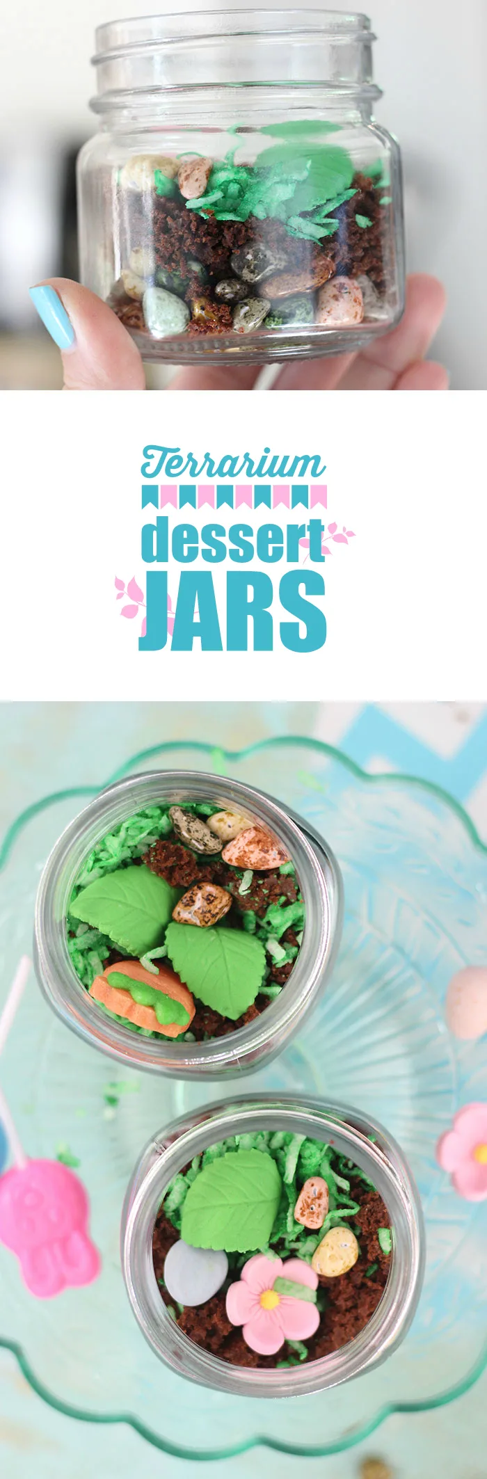 Terrarium Dessert Jars. Fun Treat for Kids to Make. 