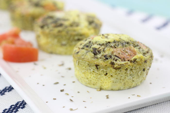 Pesto Omelet Cups. Easy to make with a muffin tin and absolutely delish for breakfast. 