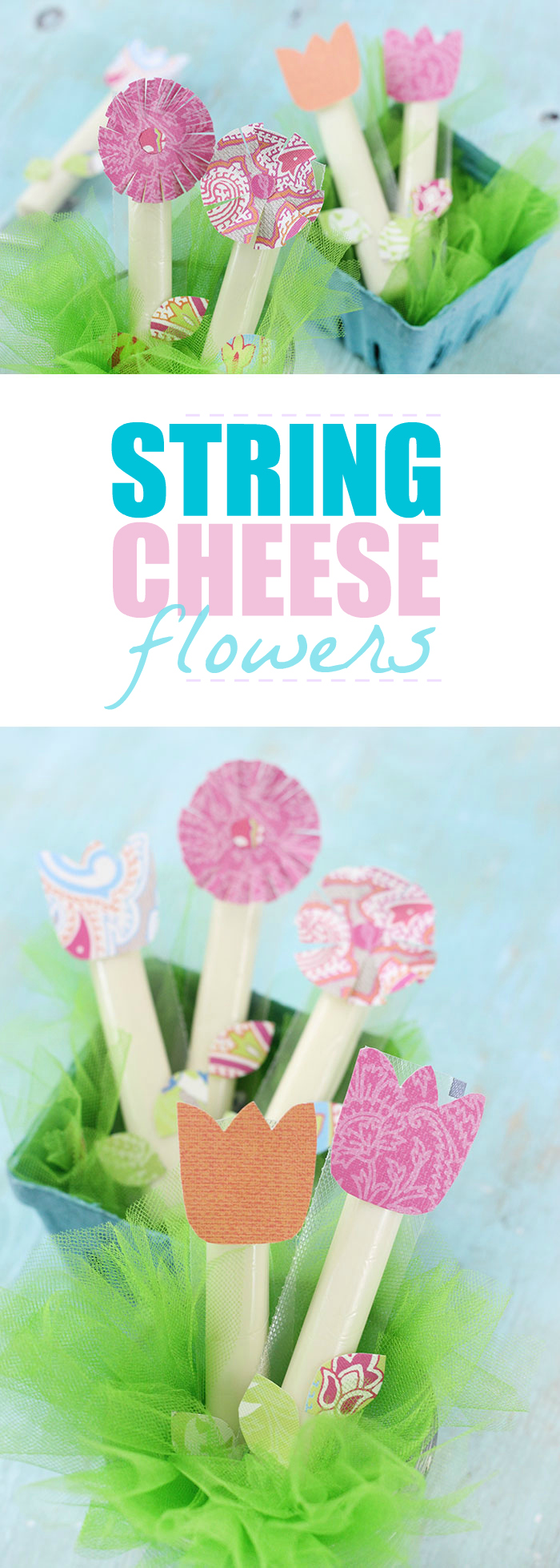 String Cheese Flowers. Click to see how these cute flower treats are made. They'll make snack time extra fun in just minutes. 