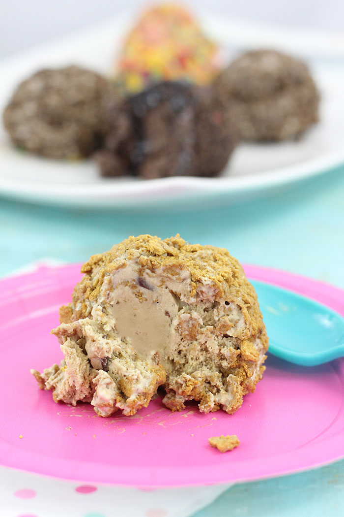 Ice Cream Cereal Treats. Roll your favorite ice cream in crushed cereal for an out of this world easy treat. 