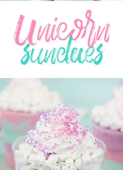 Unicorn Sundaes that are actually low cal. SO easy to make. Perfect for unicorn theme parties.