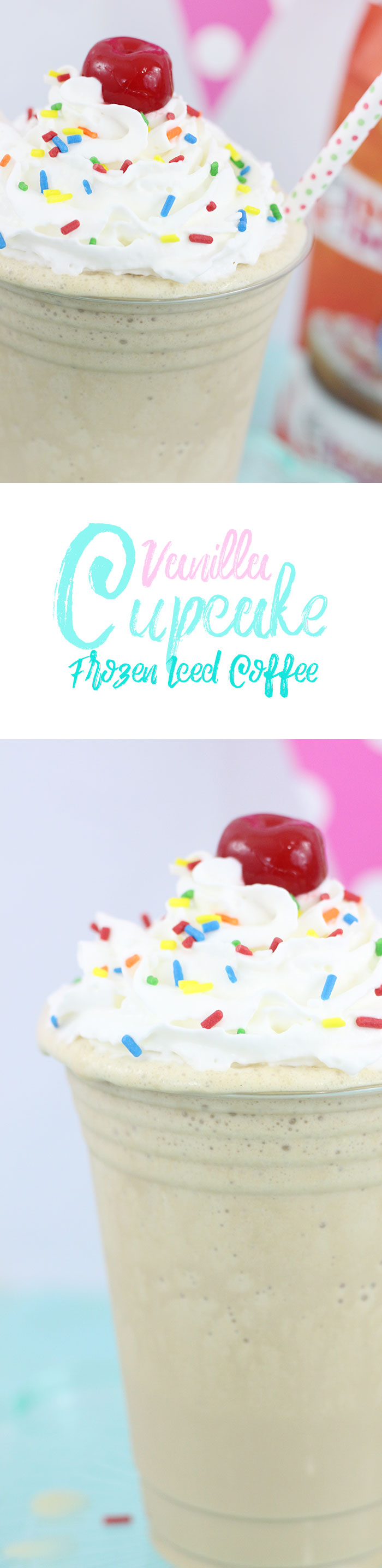 Frozen Iced Coffee with Vanilla Cupcake Flavoring. SO easy and delish. Slurp!