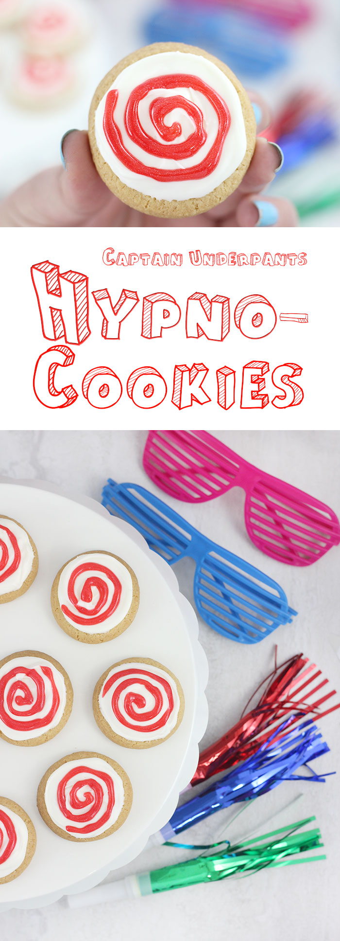 Captain Underpants Movie Party Ideas. DIY Superhero Cups, Hypno Cookies. DIY with Tampico.