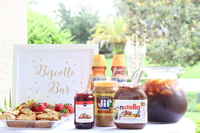 Biscotti Bar. Bored with the same old, too? Check out these savvy biscotti bar ideas with iced coffee fixings too.
