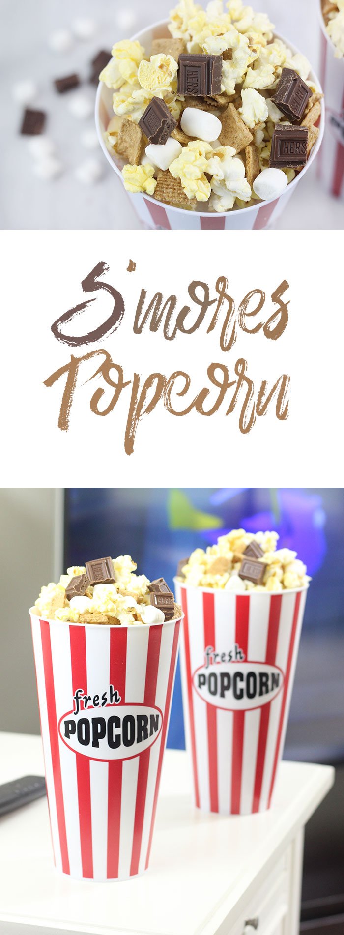 S'mores Popcorn made easy & impromptu movie night ideas.