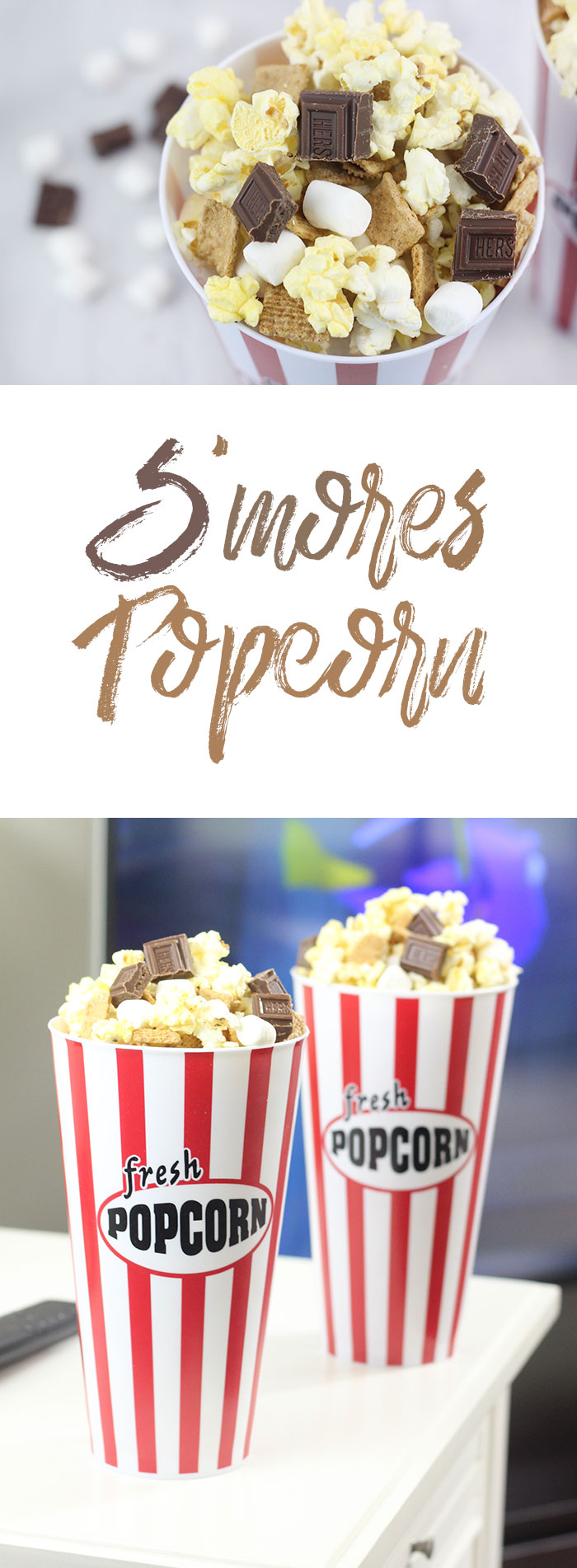 S'mores Popcorn made easy & impromptu movie night ideas.