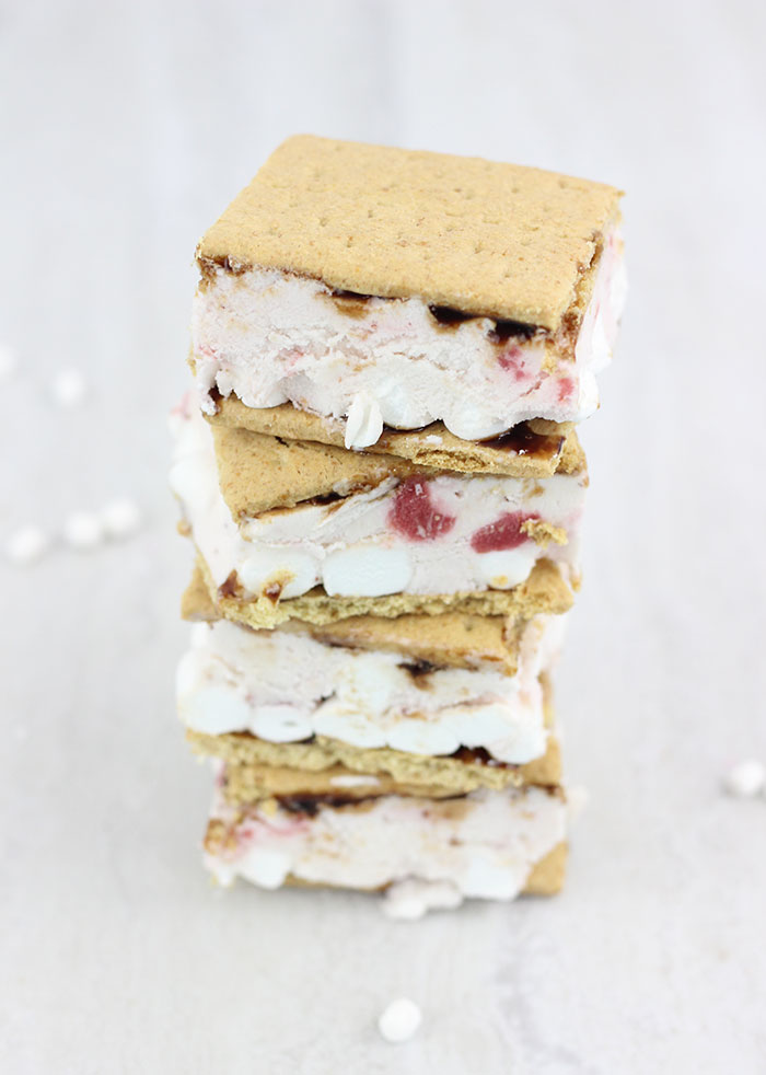 Strawberry S'mores Ice Cream Sandwiches. So easy and yummy. Customize your own ingredients.