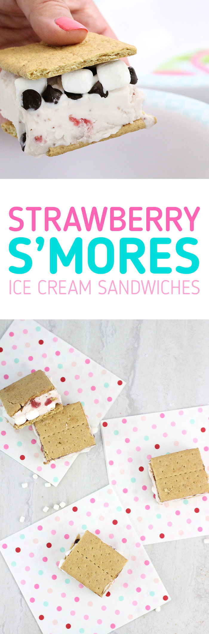 Strawberry S'mores Ice Cream Sandwiches. So easy and yummy. Customize your own ingredients.