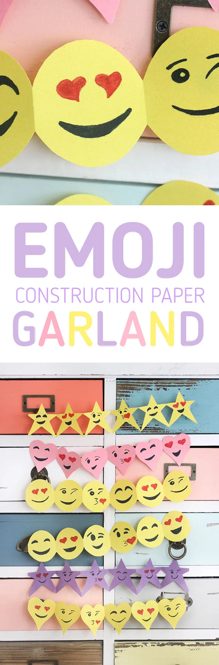 Emoji Paper Garland. an easy tutorial to make Emoji Paper Garland that will make back to school a little more fun.