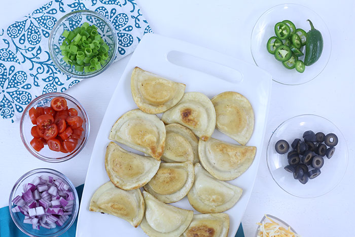 Pierogi Nachos. Next level dinner that is SO simple to make. 