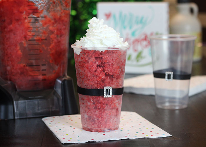 Santa Snow Cone. A frosty treat made with just two ingredients.