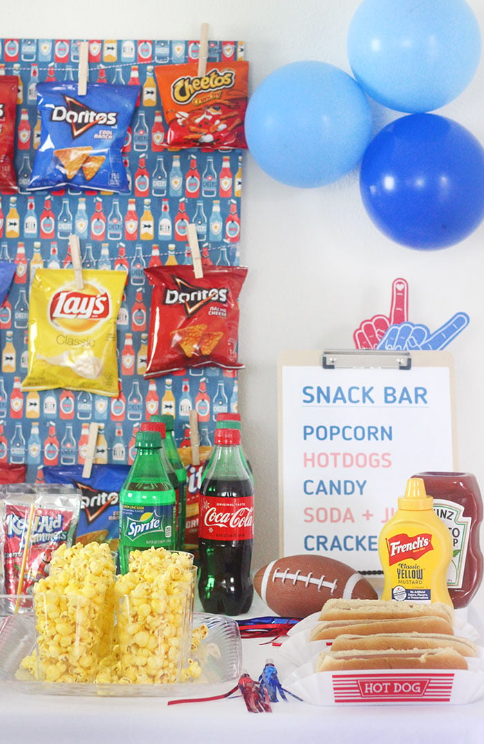 Football snack bar party ideas. Concessions.