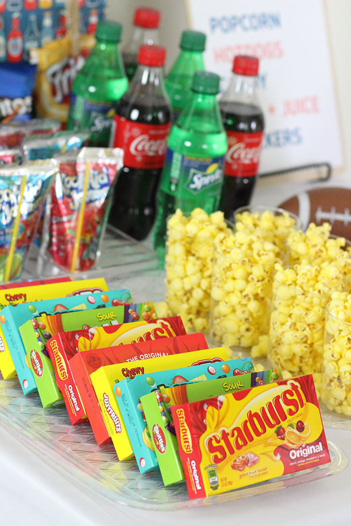 Football snack bar party ideas. Concessions.