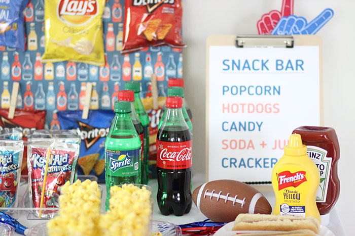 Football snack bar party ideas. Concessions.