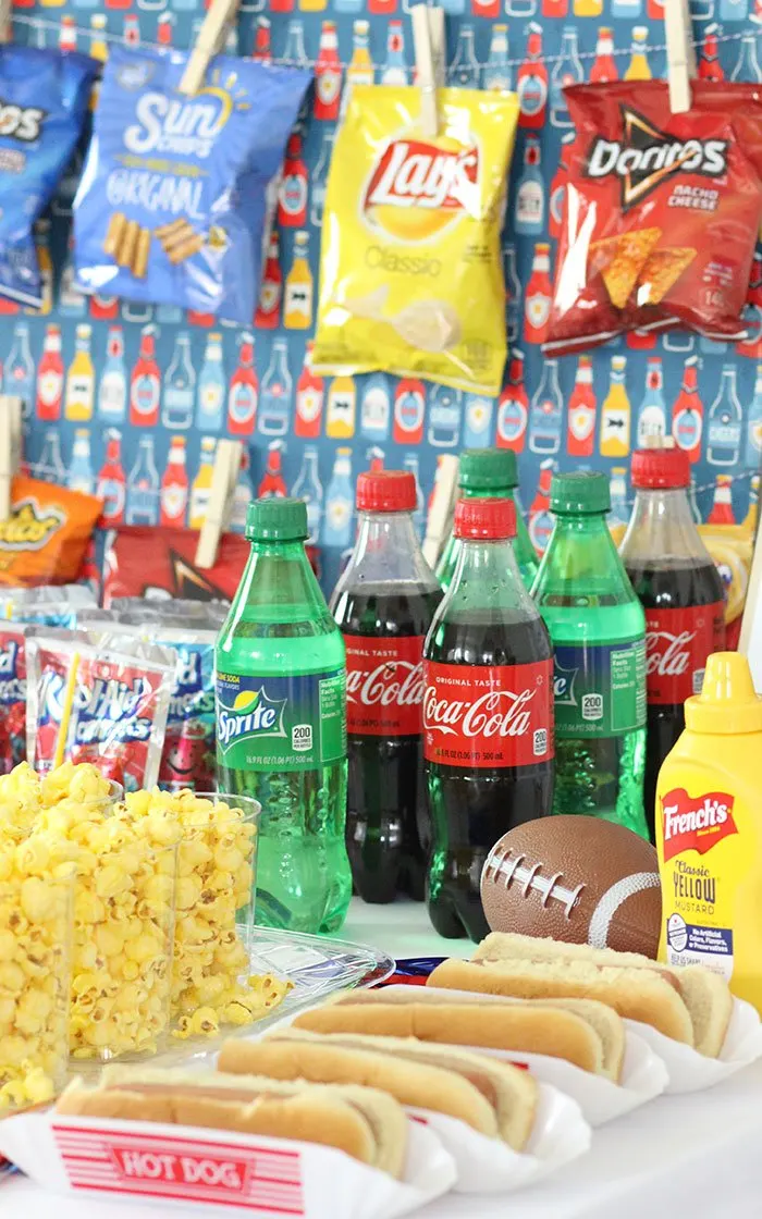 Football snack bar party ideas. Concessions.