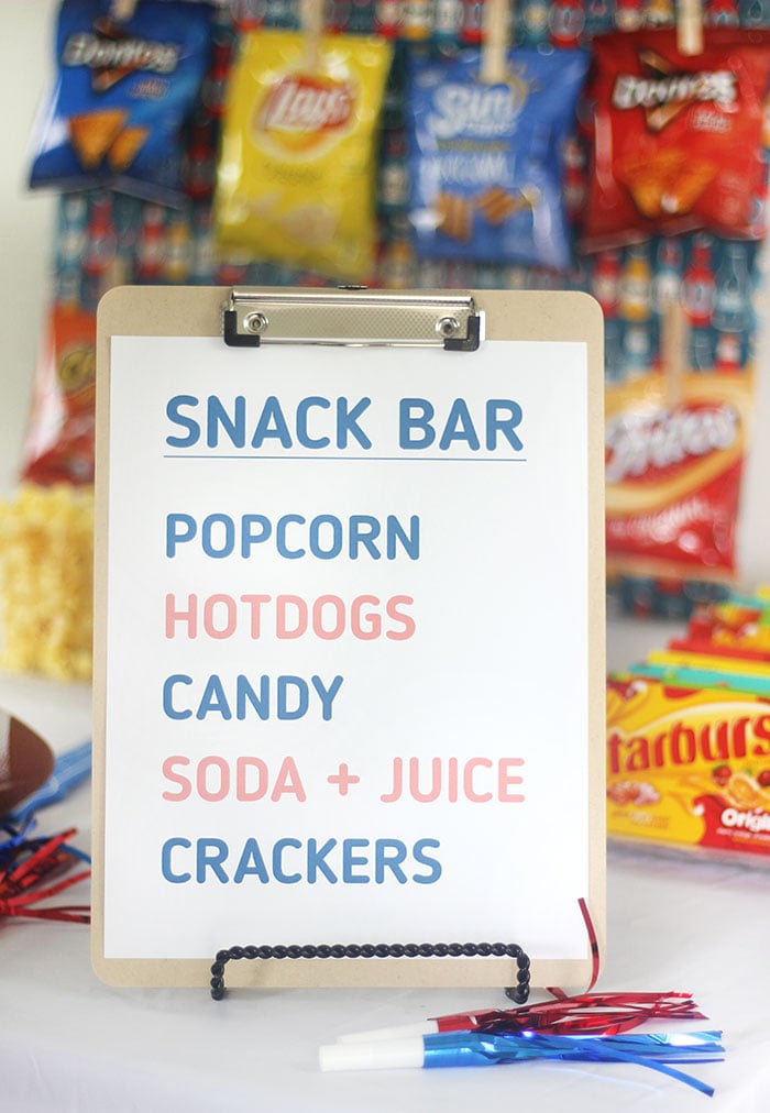 Football snack bar party ideas. Concessions.